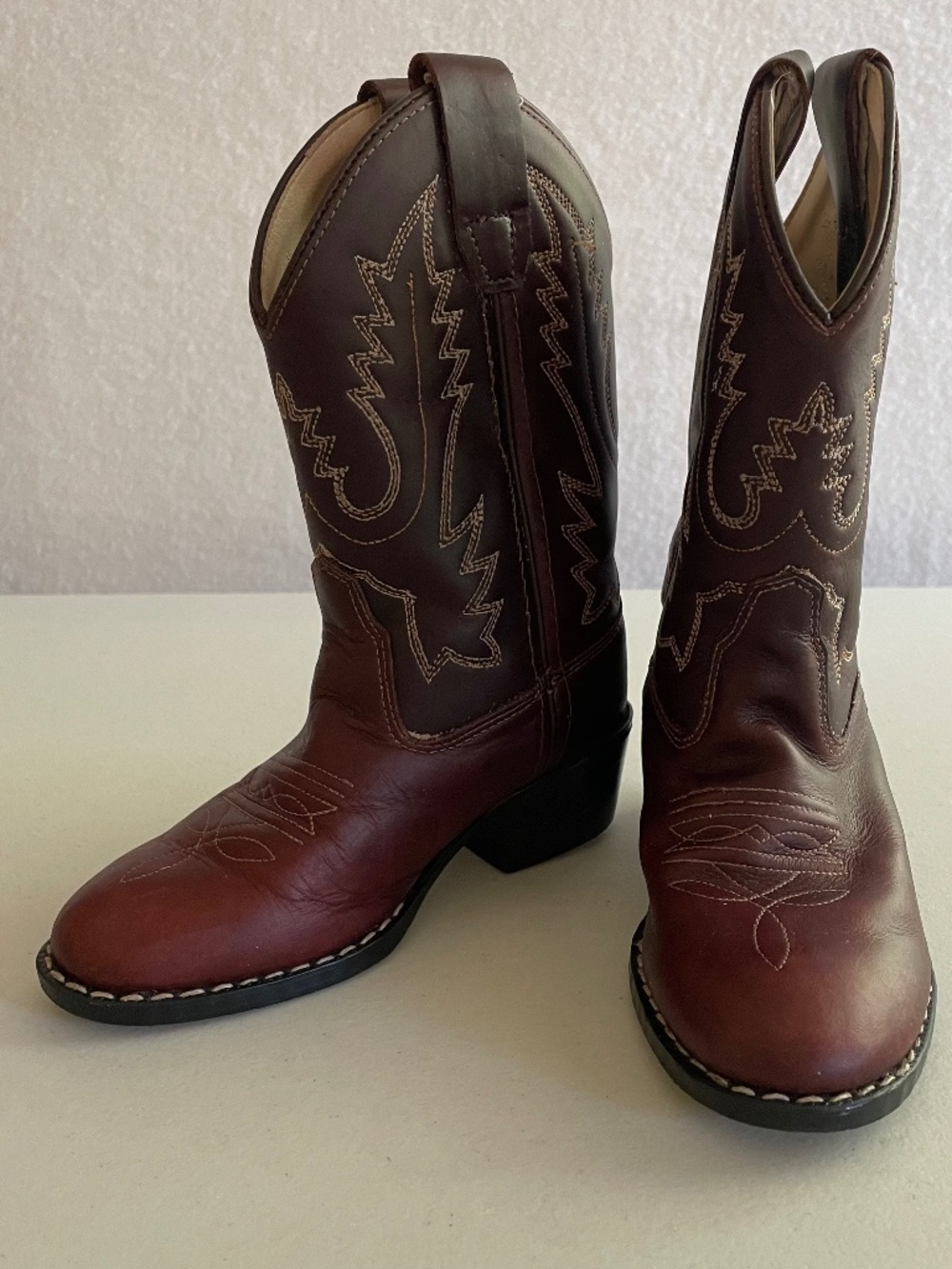 Old West Leather Cowboy Boots Brown Burgundy Toy Story Woody [size Toddler 100]